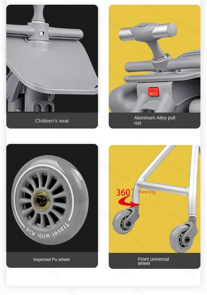 Fashion Cute Pony Cartoon Trolley Case Sit Travel bags for Children 24" Rolling Luggage Spinner Suitcase Wheels Yellow Duck 20" Aimak Store