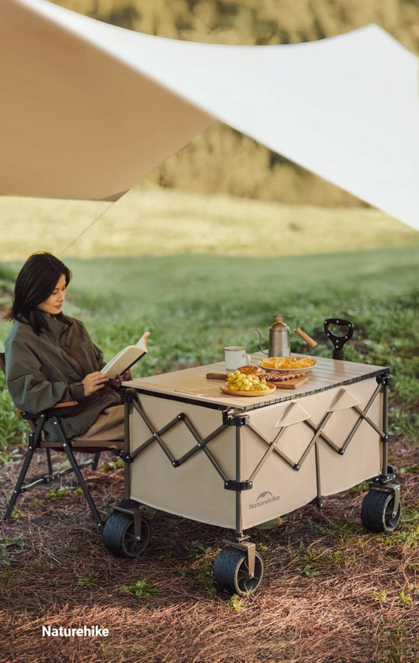 Naturehike Big Wheels Heavy Duty Folding Cart Outdoor Large Capacity Wagon Cart Beach Wagon For Sand Pull Trolley Camping Cart Aimak Store