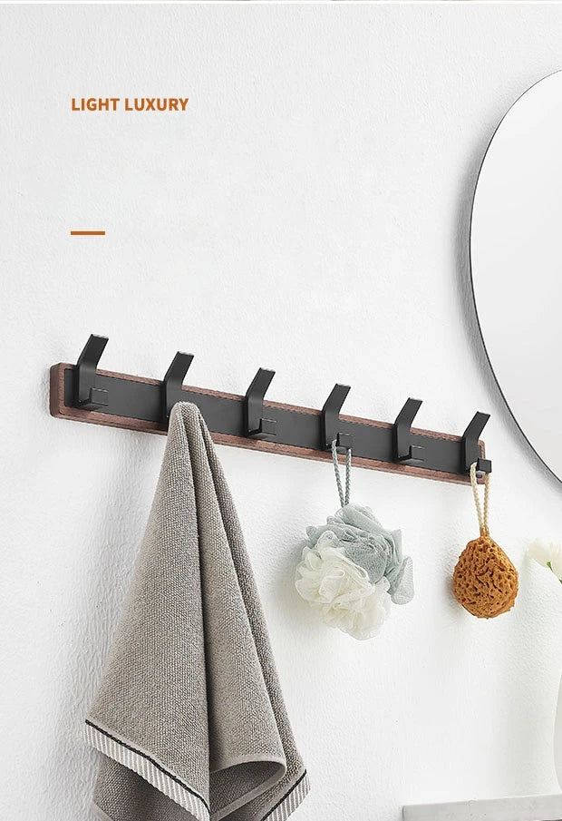 Walnut Coat Wall Hook Wall Hanging Coat Rack for Bathroom Kitchen Bedroom Hallway Wall Hooks Coat Clothes Holder Aimak Store