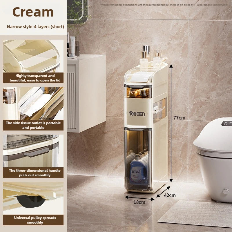 Bathroom crevice wardrobe storage cabinet, bathroom shelf, bathroom toilet storage cabinet, toilet side storage cabinet Aimak Store