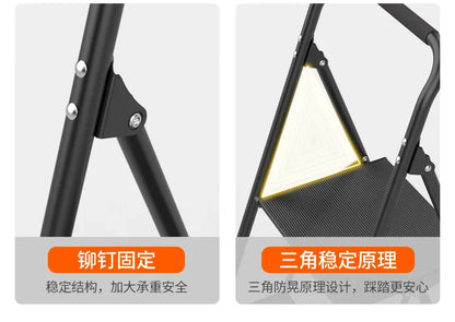 Small Household Folding Ladder Multifunctional Herringbone Ladder Compact Step Stool for Indoor Use Rack Ladder Design