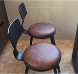 American Style Iron Bar Chair Coffee Shop Milk Tea Shop High Chairs Retro Backrest Seat Solid Wood Sitting Face Counter Stool Aimak Store