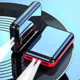 20000mAh Mini Power Bank Portable Charger Mirror Screen LED Digital Display Powerbank External Battery Pack Power Bank Poverbank Aimak Store
