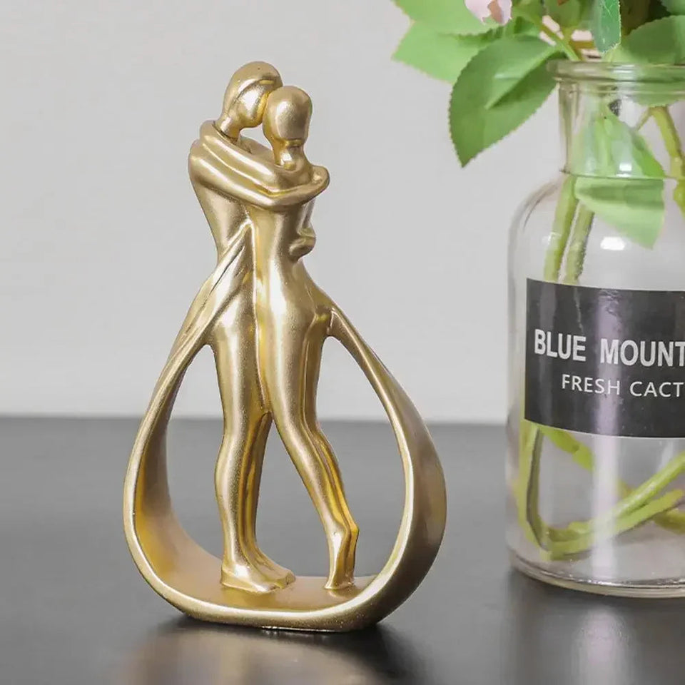 Contemporary Embrace Sculpture: Stylish Abstract Art Piece for Elegant Living Room & Home Decor Aimak Store