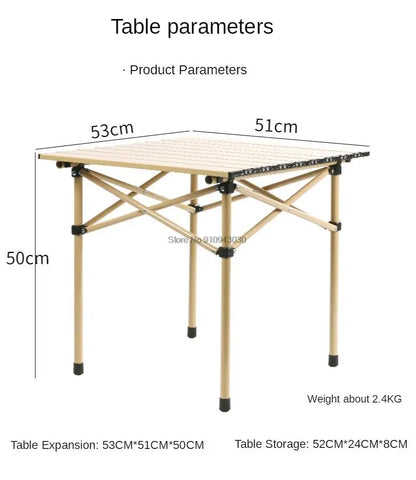 Portable Outdoor Table and Chair Set Folding Picnic Table Self-driving Camping Table Aluminum Alloy Car Egg Roll Table