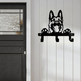 German Shepherd Portrait Wall Hook Black Metal Key & Leash Rack with 3 Hooks, Ideal for Kitchen, Bathroom, and Bedroom key holde Aimak Store