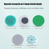 Multifunction Detachable Electric Bath Brush 5in1 Facial Cleansing Skin Grinding Back Rubbing Long Handle Massage Shower Brush Aimak Store