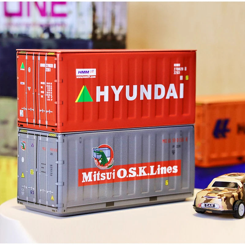 New Container Mini Iron Box Small Container Model Storage Box Creative Desktop Ornament Storage Rack Multi-Functional Metal Box Aimak Store