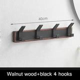 Walnut Coat Wall Hook Wall Hanging Coat Rack for Bathroom Kitchen Bedroom Hallway Wall Hooks Coat Clothes Holder Aimak Store
