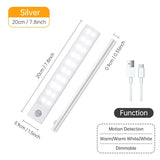 10/20/30/40/50CM Under Cabinet Led Light Sensor Movement Rechargeable Wireless Led Lamp Night Light Cupboard Bedroom Wardrobe Aimak Store