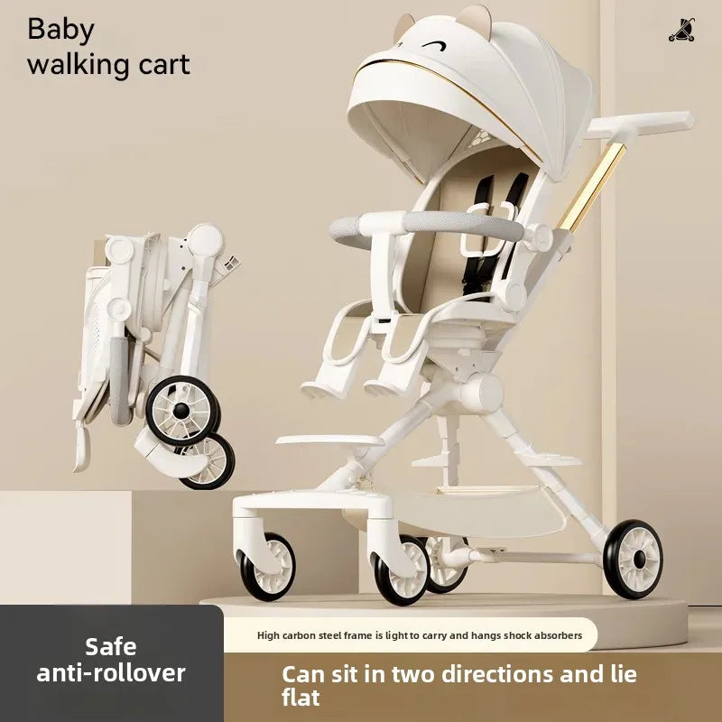 Ultra-light Foldable Baby Stroller Child High Viewpoint Sit-Lie Baby Pushchair Infant Pram Toddler Walker Kids Wheelbarrow Aimak Store