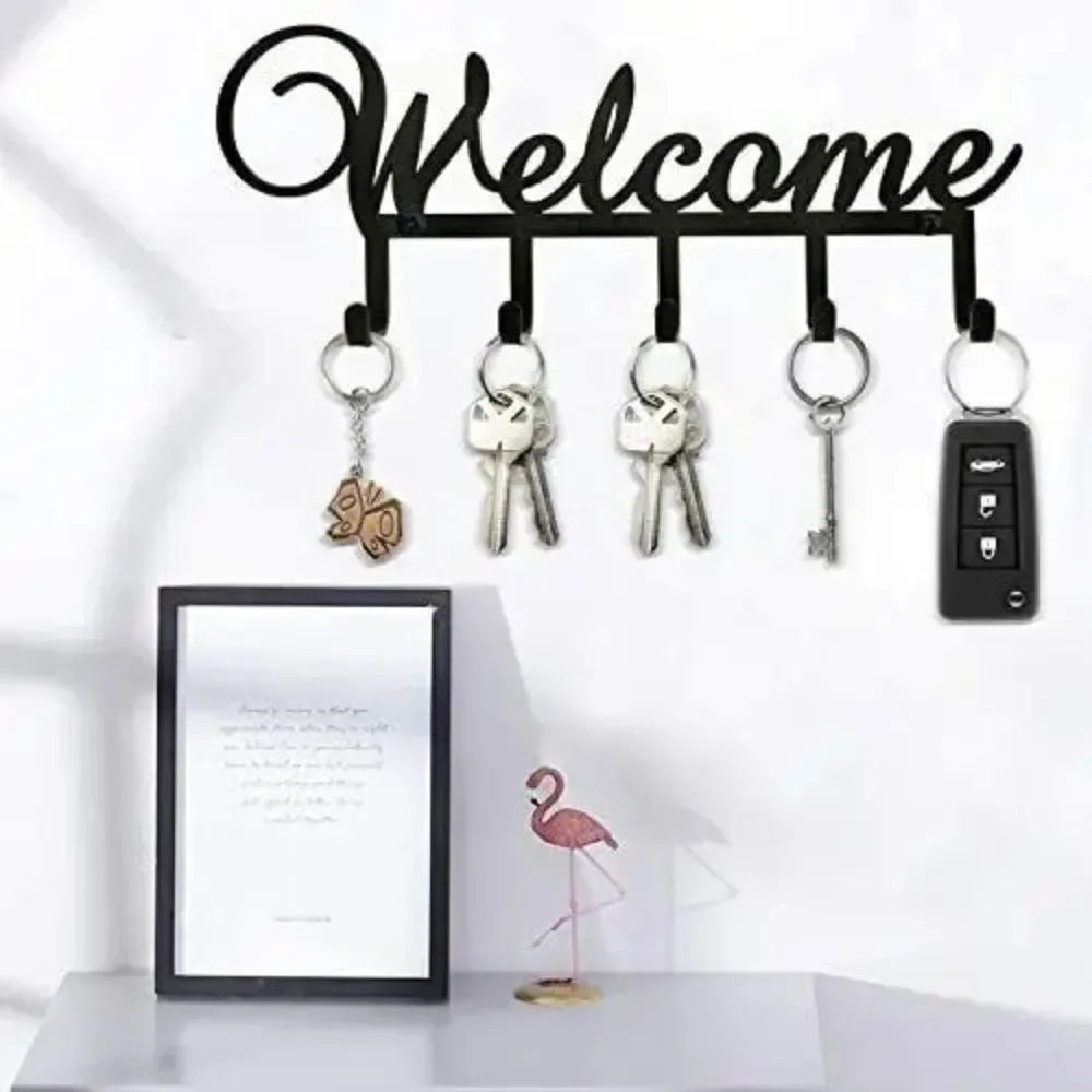 1pc Key Holder for Wall Key Hooks Premium Metal Rack with 5 Hooks for Home Decor for Living Room/Home Decoration Aimak Store