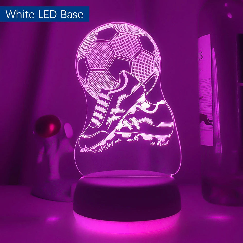 New 3d Illusion Kids Night Light Football 7 Colors Changing Nightlight for Child Bedroom Atmosphere Soccer Room Desk Lamp Gifts Aimak Store