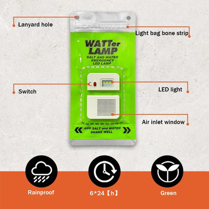 LED Salt Water Emergency Lamp Camping Energy Saving Lamp Waterproof Portable Night Fishing Lamp Travel Supplies for Car Outdoor