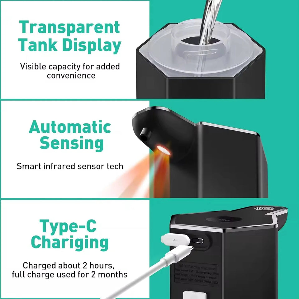 Automatic Soap Dispenser 360Ml 4 Level Liquid Foaming Soap Dispenser Long Battery Charging Automatic Soap Dispenser No Drilling Aimak Store