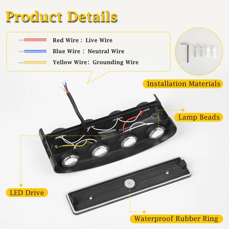 Outdoor Wall Lamp IP65 Waterproof Garden Lighting AC86-265V Exterior Wall Light Living Room Stair Porch Light Home Decor Fixture Aimak Store