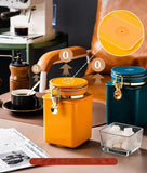 1.1L Storage Bottle Coffee Powder Sugar Container Airtight Can Holder Canister with Valve Household Food Storage Container Aimak Store