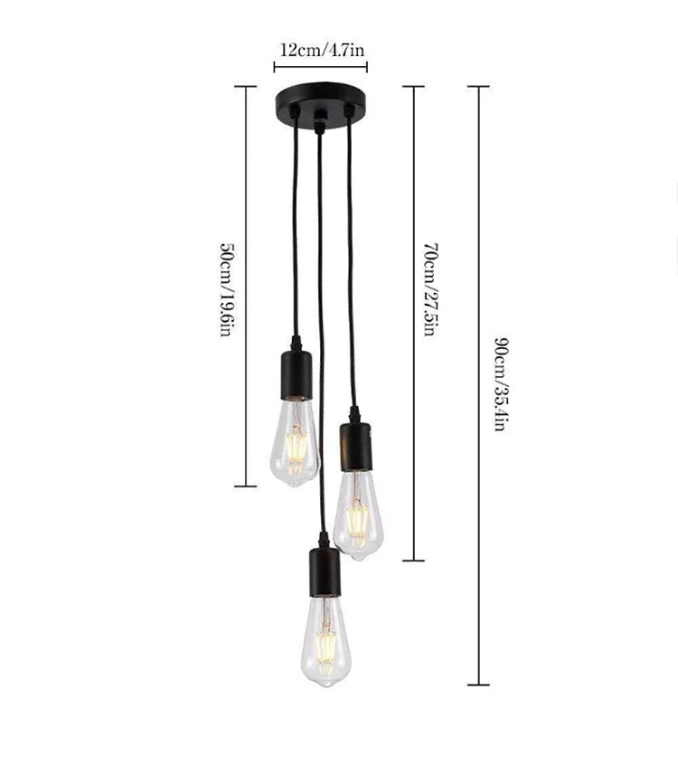 Linear Pendant Lights E27 Simple Black/white/silver 90-260v Bar Cafe Indoor Lighting Fixtures Decoration Hanging Lamp Restaurant Aimak Store
