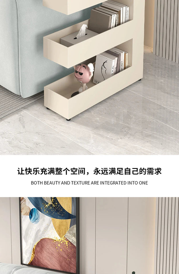 Nordic Space-saving Iron Art Coffee Table Home Living Room Furniture Gap Bookshelf Floor-to-ceiling Bay Window Storage Rack Aimak Store