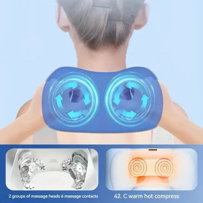 Electric Neck Massage Pillow U-shaped and Fits the Neck Adjustable Heating to Massage and Relax Durable Memory Cotton Aimak Store