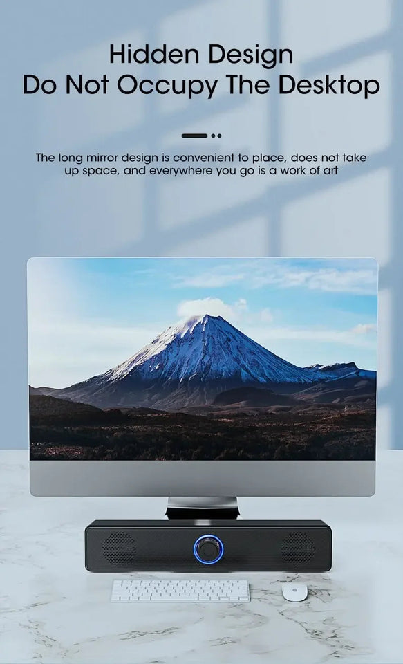 Bluetooth Computer Speakers Wired Surround Sound Bar Stereo Subwoofer Soundbar for Desktop Laptop PC Mini Home Theater System Aimak Store