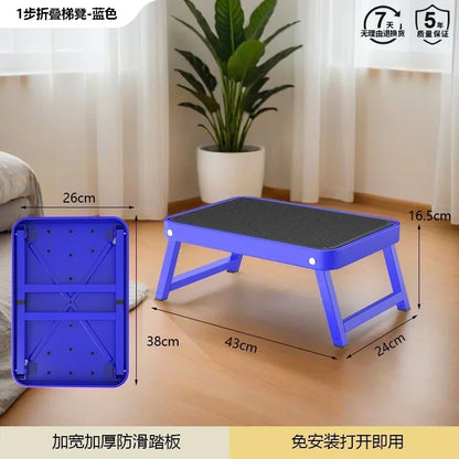 Small Household Folding Ladder Multifunctional Herringbone Ladder Compact Step Stool for Indoor Use Rack Ladder Design