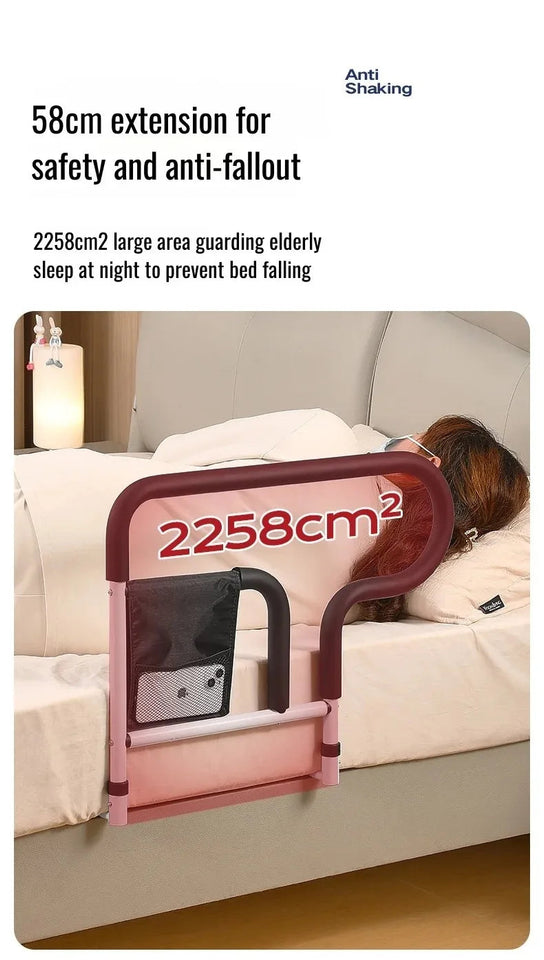 Bedside Guardrail for Elderly/Pregnant Women, Stainless Steel Bed Side Rail Protection Device, Adult Bed Handrail for Most Bed Aimak Store