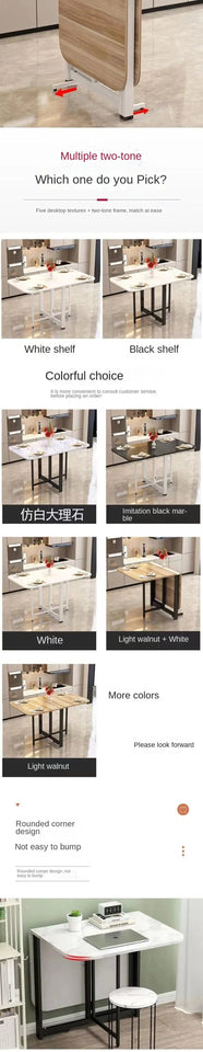 Joylove Folding Dining Table Home Imitation Rock Board Ultra-thin Multi-functional Combination Dining Table Multi-person Table Aimak Store