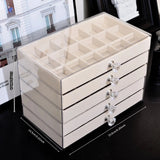 Acrylic Velvet Jewelry Organizer with 3 Drawers Stackable Display Storage Earrings Necklace Bracelets Box Holder Case for Women Aimak Store