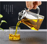 Heat Resistant Glass Teapot With Stainless Steel Coffee Infuser Heated Container Tea Pot Good Clear Kettle Square Filter Baskets Aimak Store