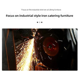 American Style Iron Bar Chair Coffee Shop Milk Tea Shop High Chairs Retro Backrest Seat Solid Wood Sitting Face Counter Stool Aimak Store