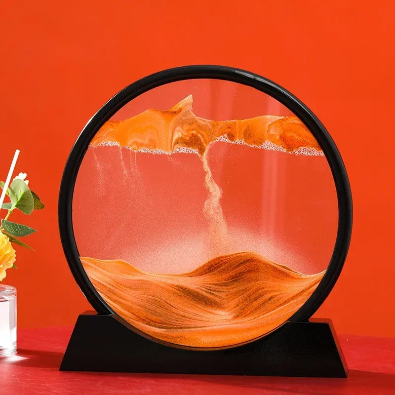 3D Moving Sand Art Nordic Creative Oranment Liquid Hourglass Flowing Sand Sandscape Round Quicksand Painting Home Decor Gifts Aimak Store