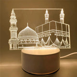 3D Moon Castle Acrylic LED Night Light Eid Mubarak Festival Ornaments Islamic Muslim Party Supplies 2025 Ramadan Home Decoration Aimak Store