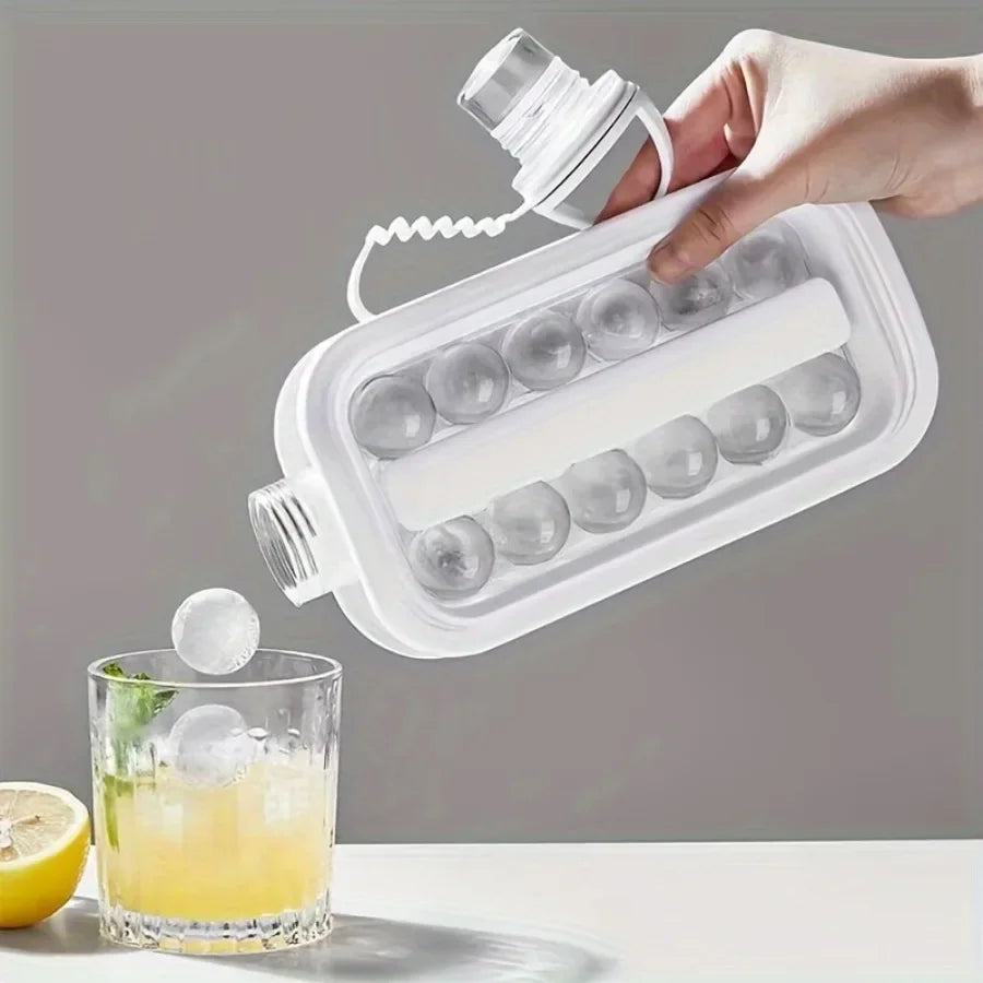 Hot New Portable Ice Ball Maker Bottle 17 Ice Cubes Molds Bottle Creative Ice Hockey Bubble Iceball Maker Kettle