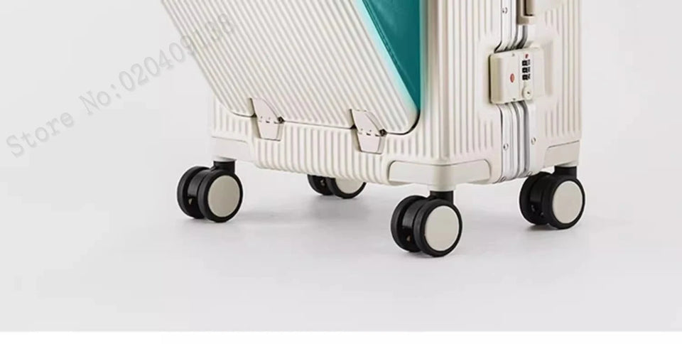 New Front Opening Suitcase Cabin Trolley Case 20/24/26/28 inch Aluminum Frame Large Capacity Luggage usb Charging TSA Lock Aimak Store