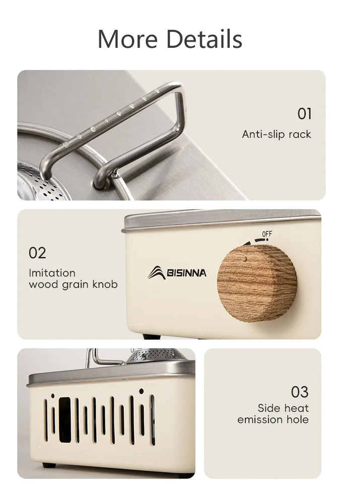 BISINNA Camping Gas Stove 2800W High Firepower Portable Cassette Furnace Outdoor Gas Burner Picnic Camp Aimak Store