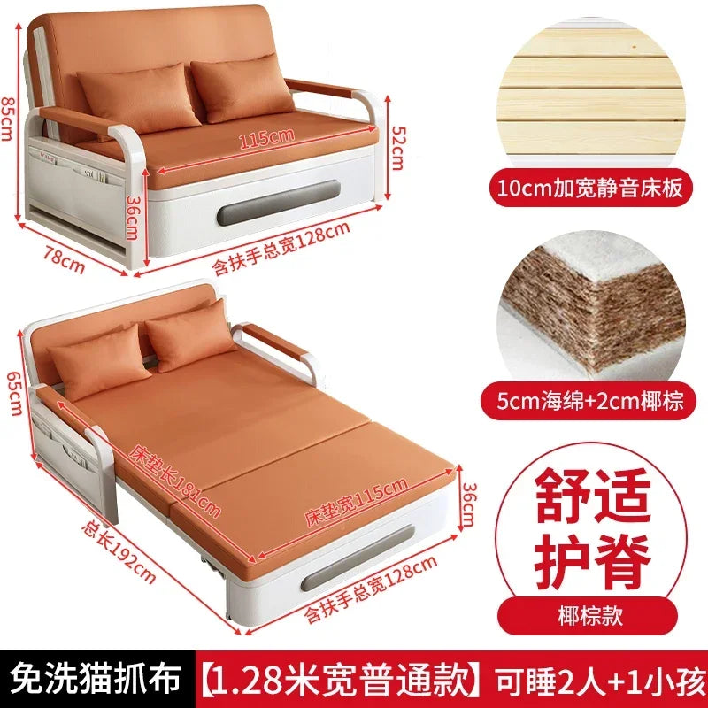 2025 New 1.2 Multi functional single double bed room sofa bed folding dual-use Internet new living room On Sale Aimak Store