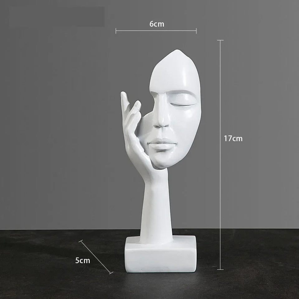 Resin Abstract Mask Statues European Miniature Figurines for Interior Home Office Study Desktop Figure Ornament Decor Gift Aimak Store