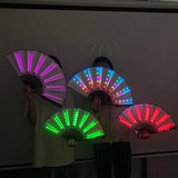 Luminous Folding LED Fan Dancing Light Fan Flashing For Night Music Show Rave Festival Accessories Glowing In The Dark Party Aimak Store
