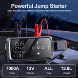 7000A Car Jump Starter 26800mAh Power Bank 150PSI Pump Air Compressor Emergency Battery Booster Power Bank Start Aimak Store