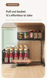 2 Tier Pull Out Cabinet Organizer Adjustable Kitchen Storage Rack Under Sink Organizer Spice Jar Storage Rack Slide Out Drawer Aimak Store