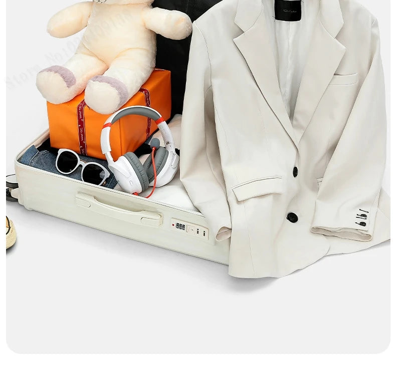 KO-KU 2024 Suitcase Set Female 20 Inch Boarding Suitcase USB/Type-C Port Water Cup Holder 26/28 inch Male Large Capacity Luggage Aimak Store