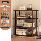 Desktop Storage Rack Small Shelf on The Desk Simple Bookshelf Desk Kitchen Storage Rack Countertop Shelf Bamboo Storage Rack Aimak Store