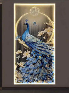 Peacock Corridor Decorative Mural Light Corridor Mural Light Luxury High End Atmosphere Led Light Corridor Vertical Hanging Pain Aimak Store
