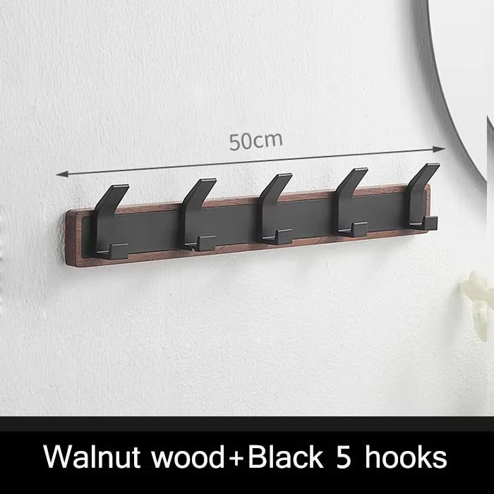 Walnut Coat Wall Hook Wall Hanging Coat Rack for Bathroom Kitchen Bedroom Hallway Wall Hooks Coat Clothes Holder Aimak Store