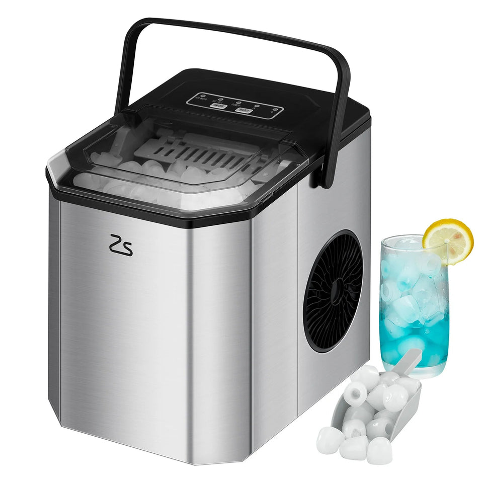 Countertop Ice Maker, 26 lbs in 24 Hrs, 9 Cubes Ready in 6 Mins with Ice Scoop and Basket, Portable Ice Cube Maker Self-Cleaning Aimak Store