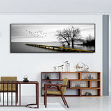 Modern, Minimalist, Wall Art, Landscape Seaside Goldenwood Bridge, Canvas Print Poster, Home Living Room Backdrop Decoration Aimak Store