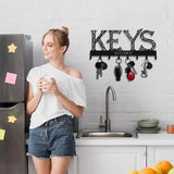 Metal Wall Mounted Storage Rack Floating Key Holder Hook, Adhesive/Punching Installation Storage Rack Aimak Store