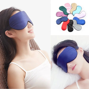 Eye Cover Imitated Silk Sleep Eye Mask Sleeping Padded Shade Patch Eyemask Blindfolds Portable Travel Eyepatch Travel Relax Rest Aimak Store