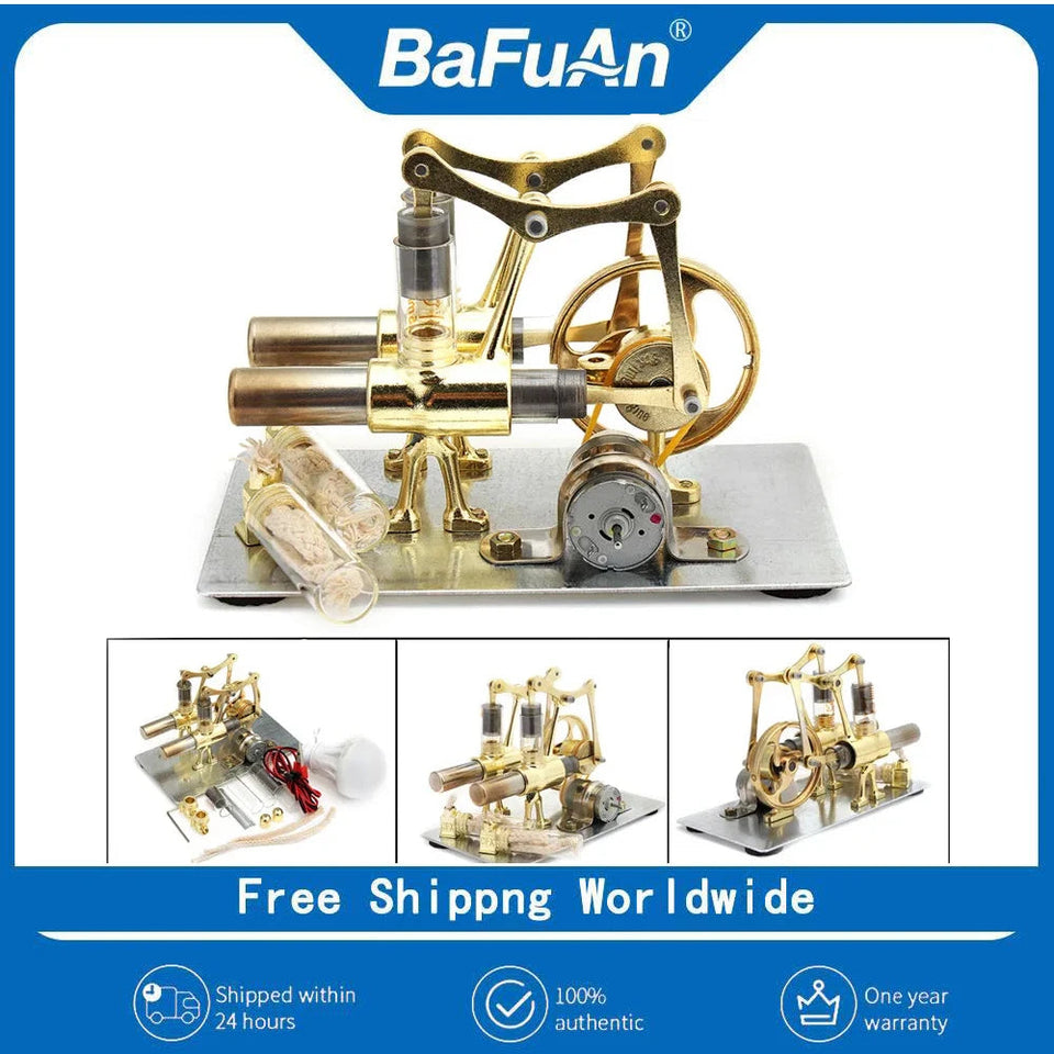 Stirling Engine Miniature Model with Balance, Steam Power Technology, Scientific Power Generation, Experimental Toy Aimak Store